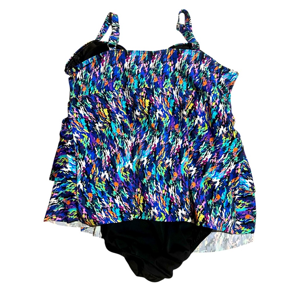 Swim Solutions Fauxkini One Piece Swimsuit - Picture 3 of 3
